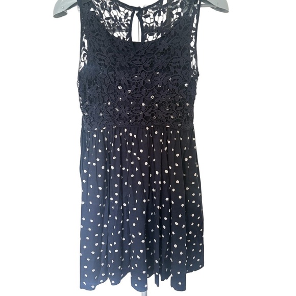 Anthropologie Moulenette Soares Polka Dot Dress Navy White - Picture 5 of 6